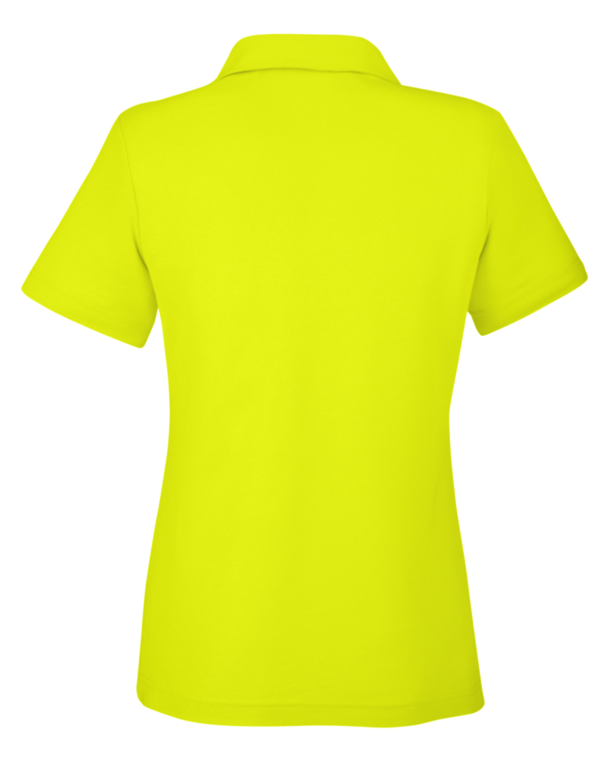 Am image of a Custom Core 365 Ladies Fusion ChromaSoft Pique Polo in Safety Yellow!