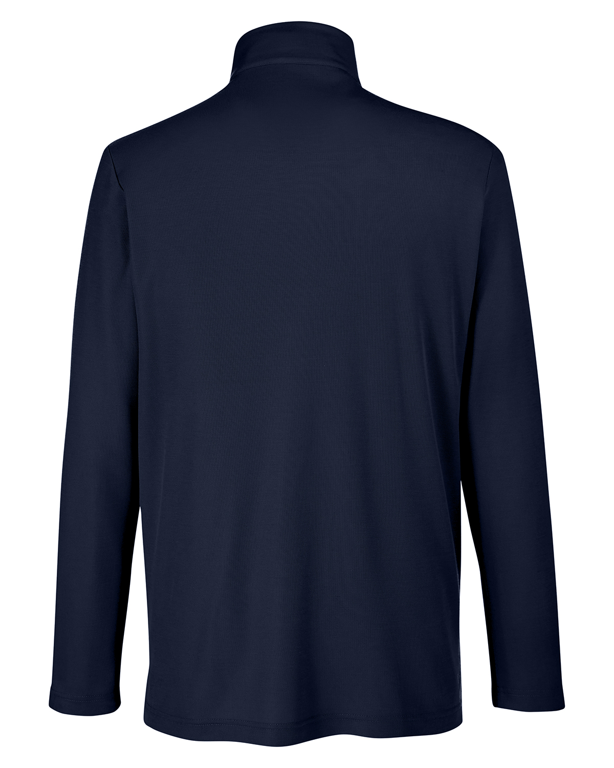 Am image of a Custom Core 365 Men's Fusion ChromaSoft™ Pique Quarter Zip in Classic Navy!