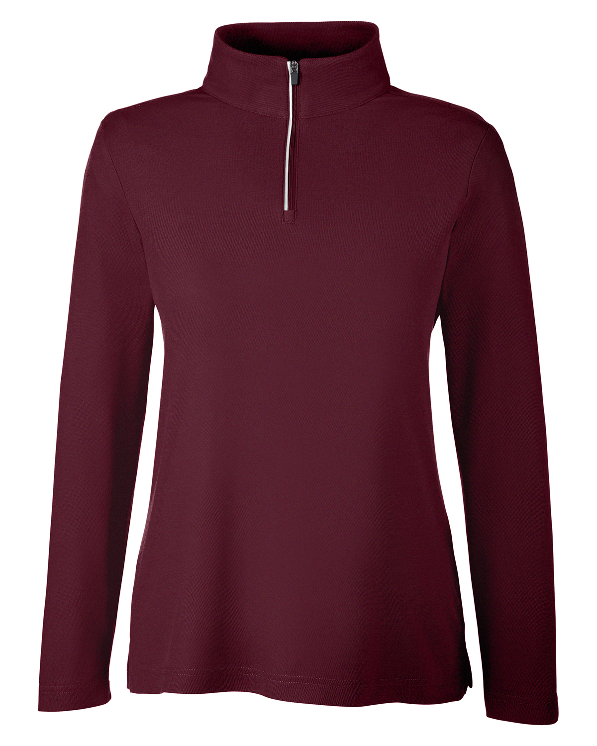 Core 365 Ladies Fusion ChromaSoft Pique Quarter Zip in Burgundy
