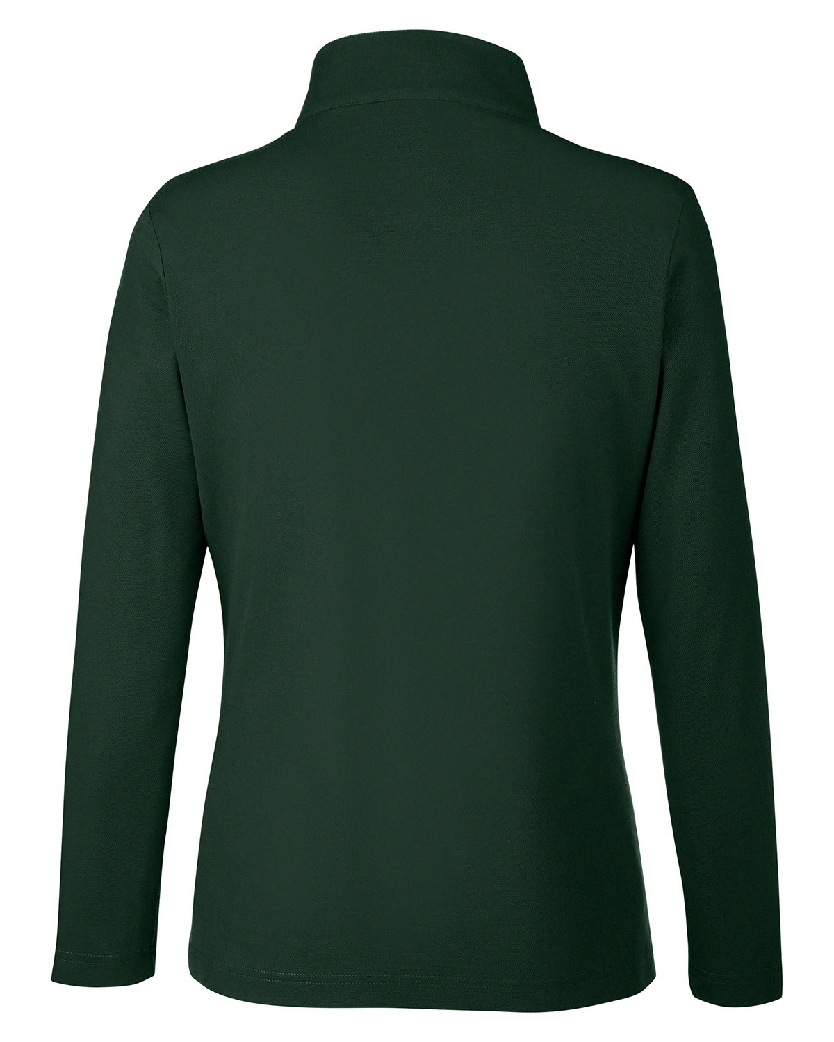 Am image of a Custom Core 365 Ladies Fusion ChromaSoft Pique Quarter Zip in Forest!