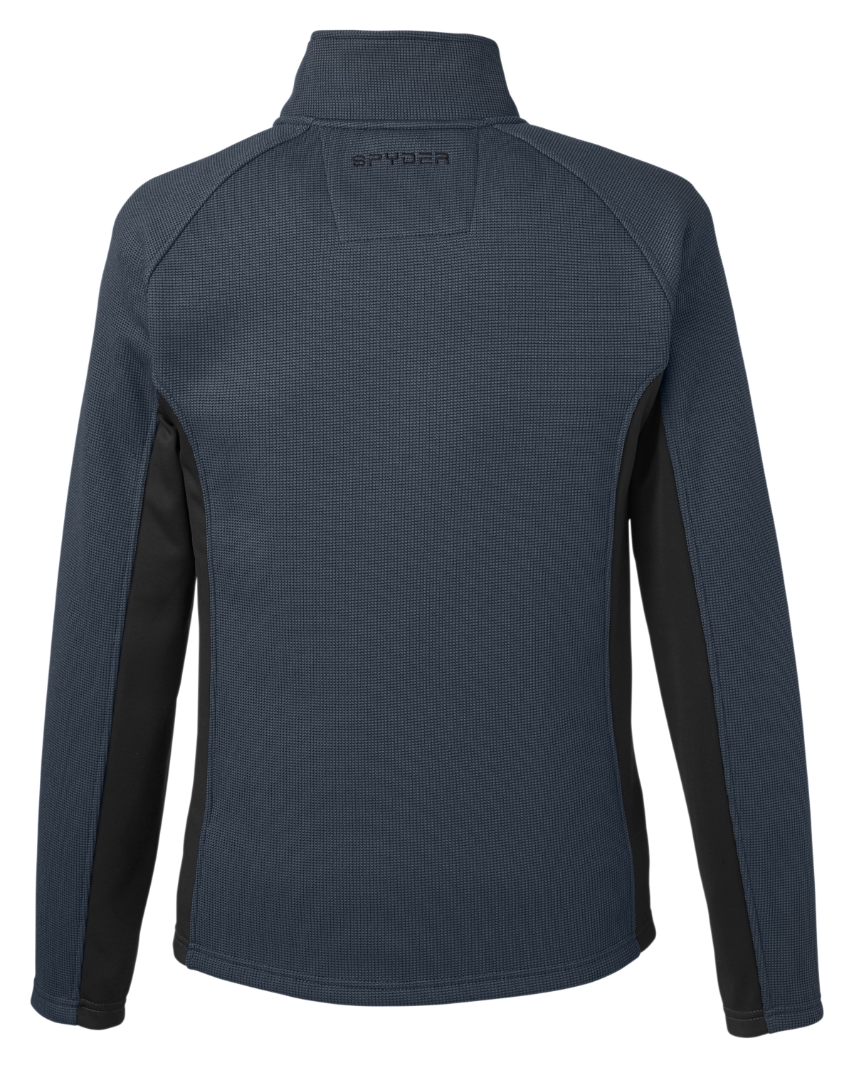 Am image of a Custom Spyder Men's Constant Full Zip Sweater Fleece Jacket in Frontier/Black/Blue!