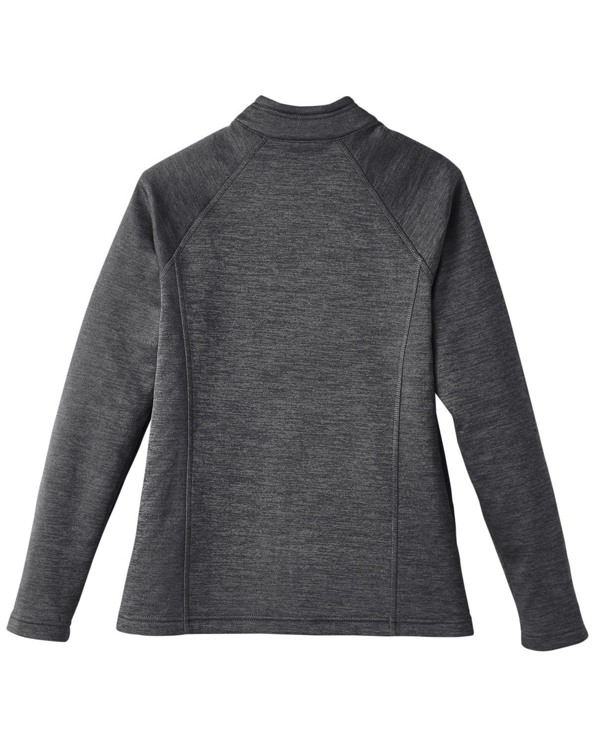 Am image of a Custom North End Ladies Flux 2 Full Zip Jacket in Blk Hthr/Orng Soda!