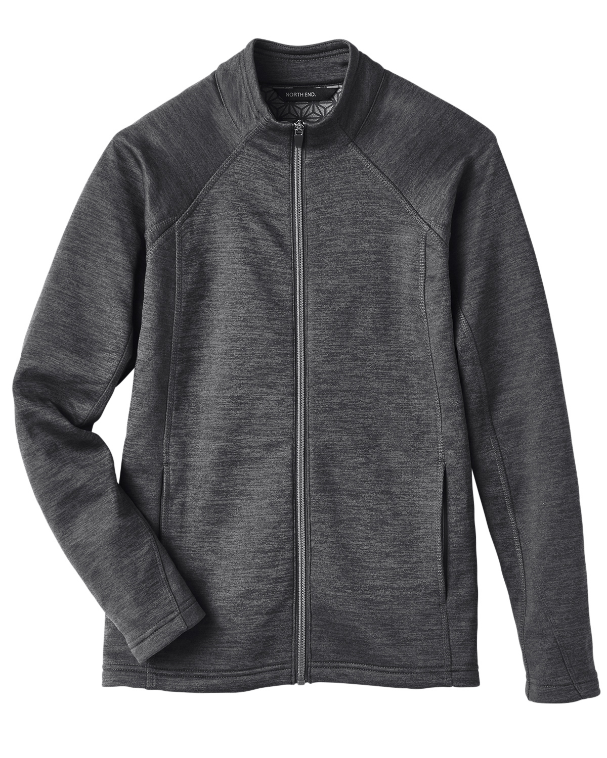 An image of a Custom North End Ladies Flux 2 Full Zip Jacket in Black Heather/ Carbon!