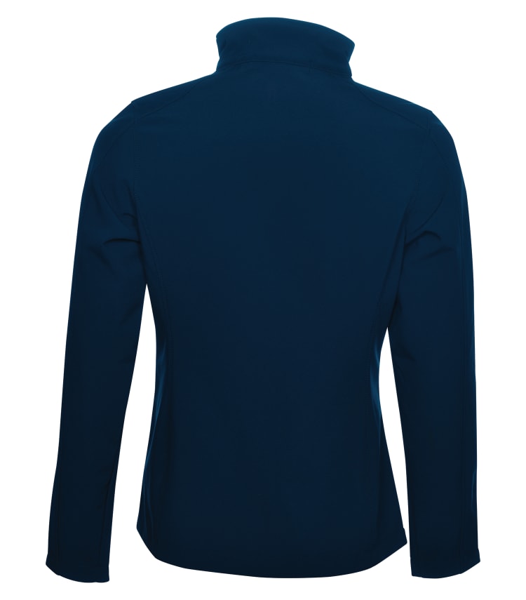 Am image of a Custom Coal Harbour Everyday Soft Shell Ladies Jacket in Midnight Blue!