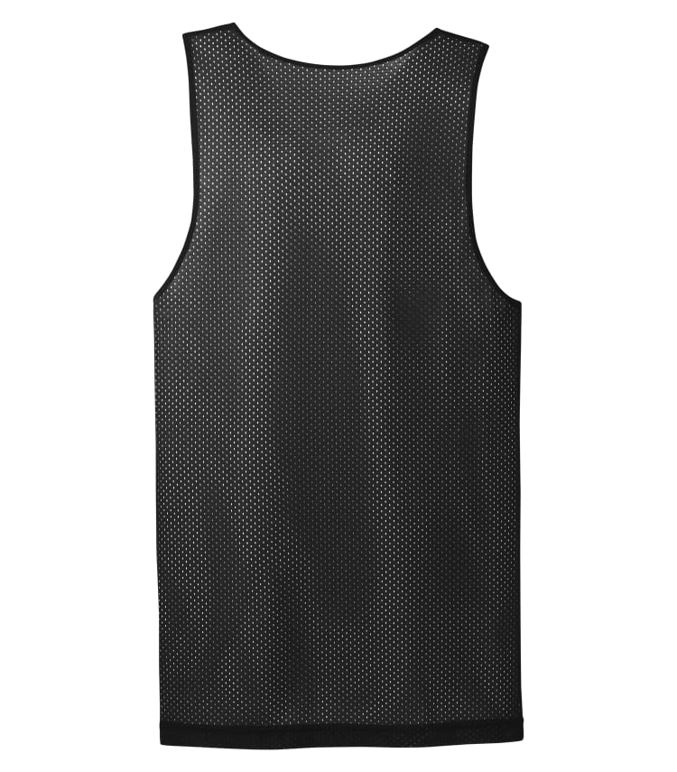 Am image of a Custom ATC Pro Mesh Reversible Youth Tank in Black/White!