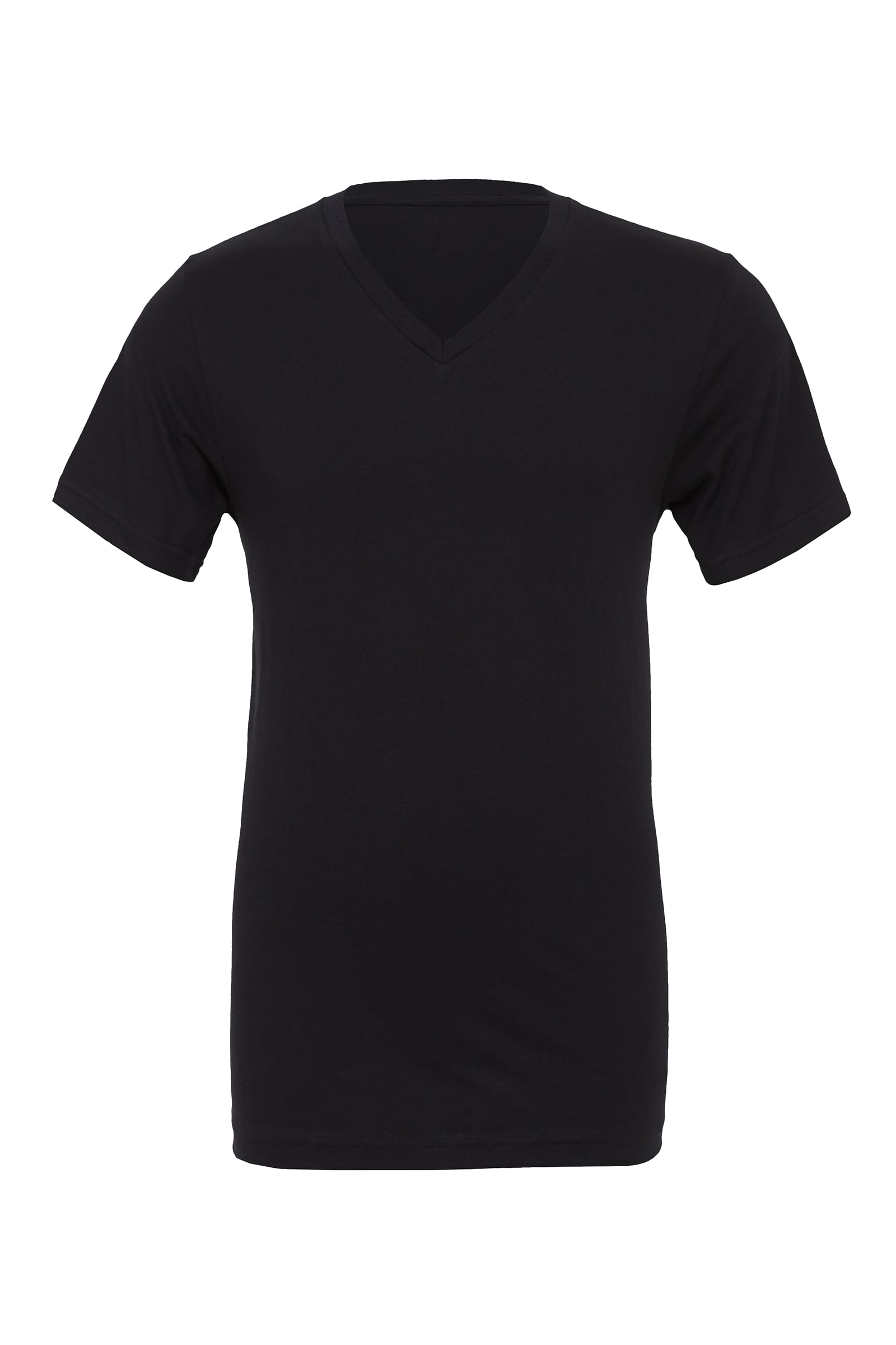 Am image of a Custom Bella and Canvas Jersey V Neck Tee in Black!