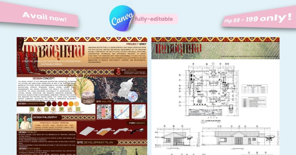 RPA3 | Canva Editable Architecture Presentation Board Templates ...