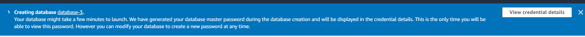 Database creating notice