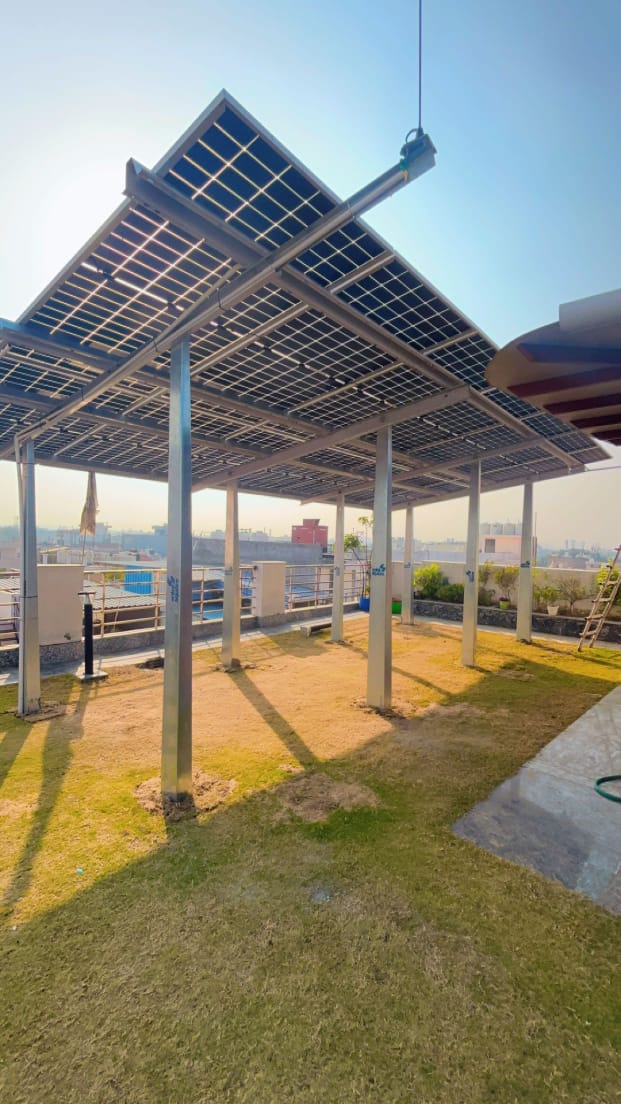 Residential solar installation in Noida