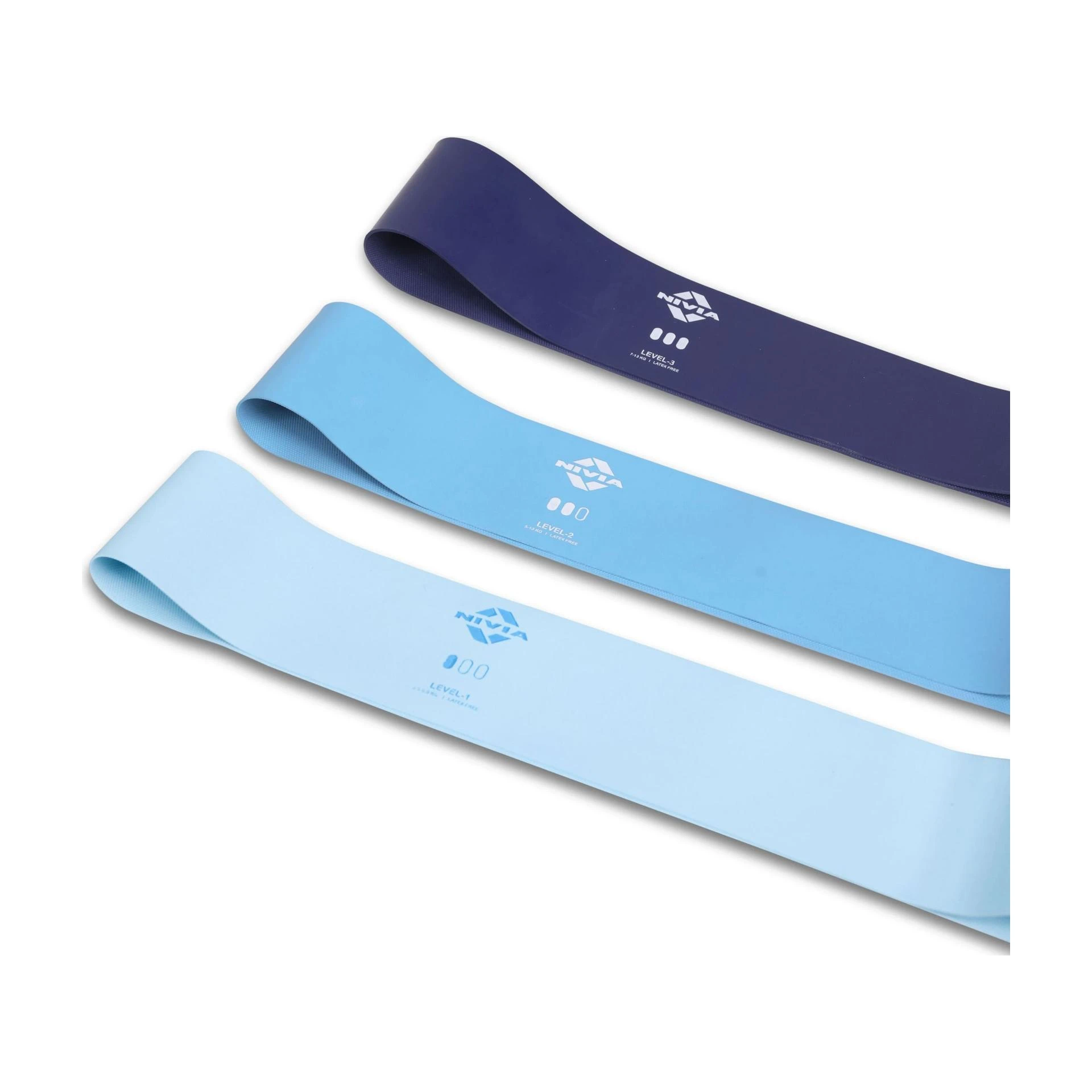 NIVIA Pro-Stretch Resistance Loop Bands (Set of 3) – Latex-Free Exercise Bands for Glutes, Hips & Lower Body Workouts