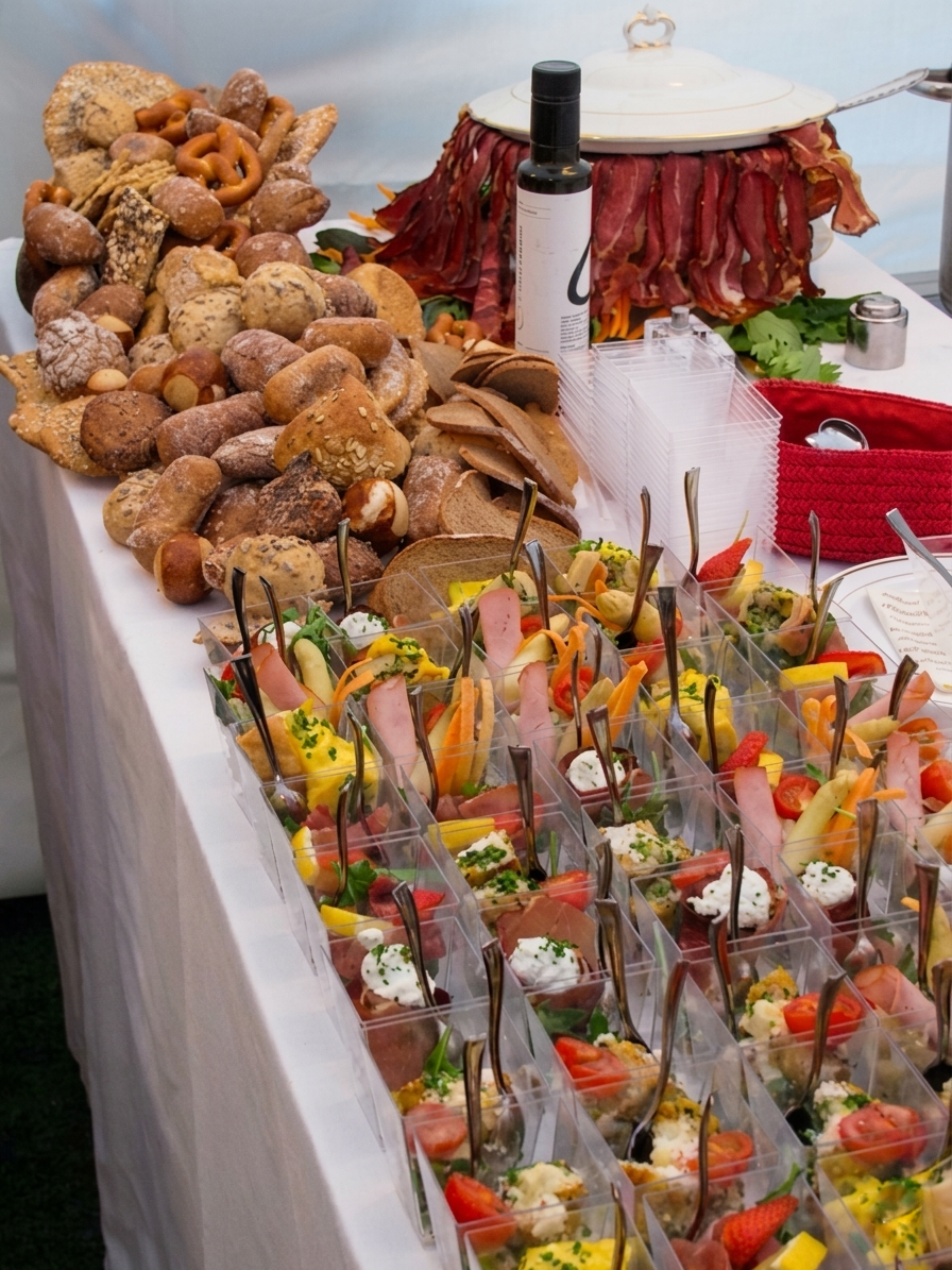 Buffet catering Delicatessen con salumi, formaggi e specialità altoatesine