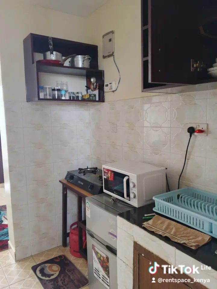 Kitchen of Cozy Studio Airbnb in Balozi Road Kitengela