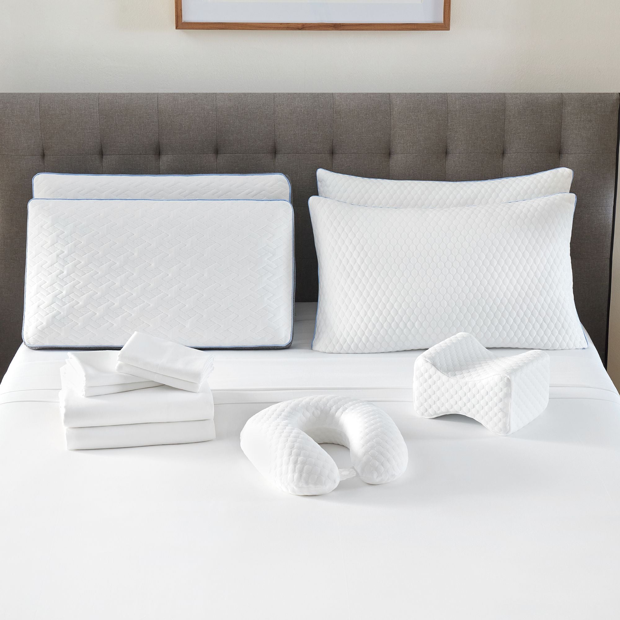 12-Piece King Bedding Set — Memory Foam Pillows & Cotton Sheets, view 3