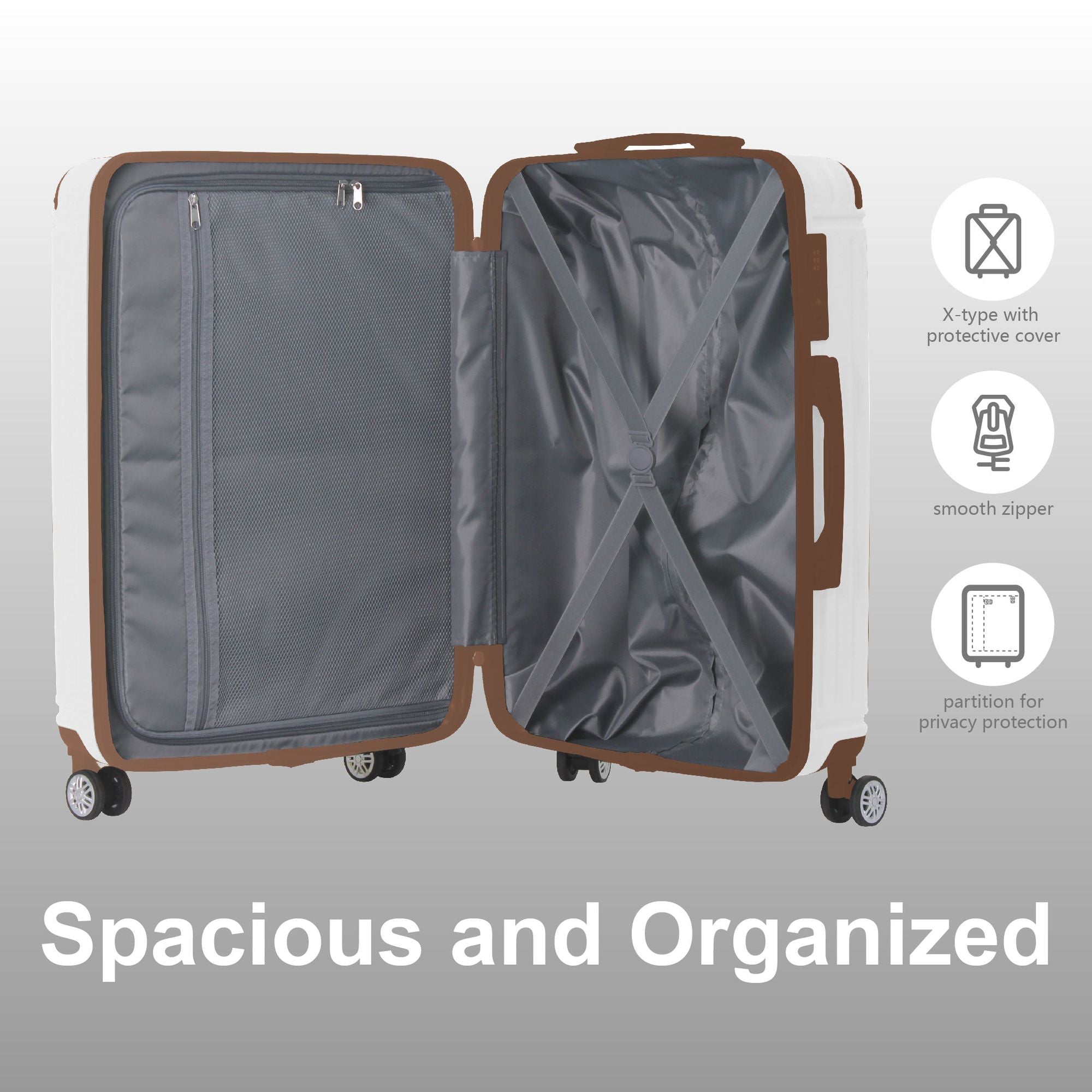 3-Piece Hardside Spinner Luggage Set – 20", 24", 28" Suitcases, view 7