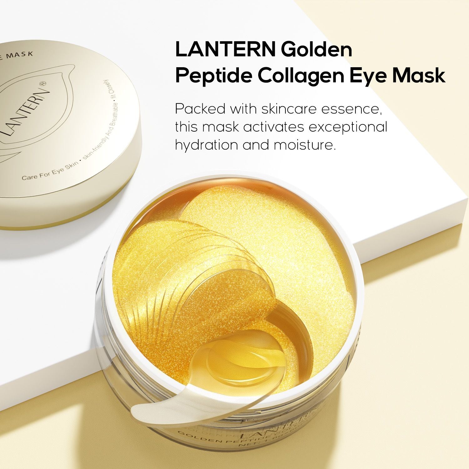 Golden Peptide Collagen Eye Mask Patches for Puffy Eyes & Dark Circles, 60 Ct, view 2