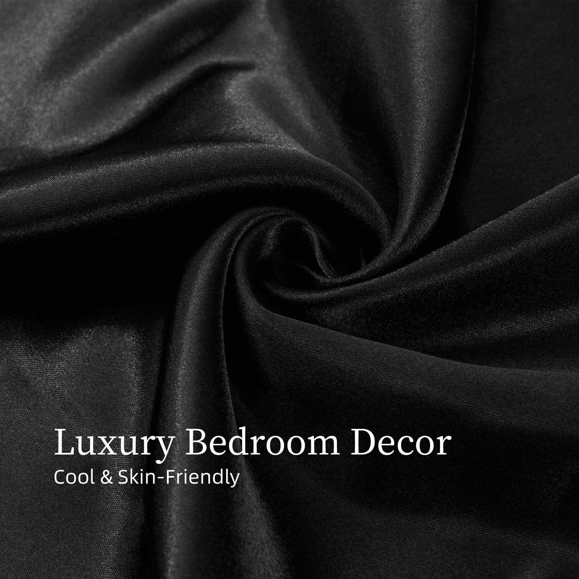 Black Satin King Sheet Set – 4-Piece Silky Bedding, 15" Deep Pocket, view 6
