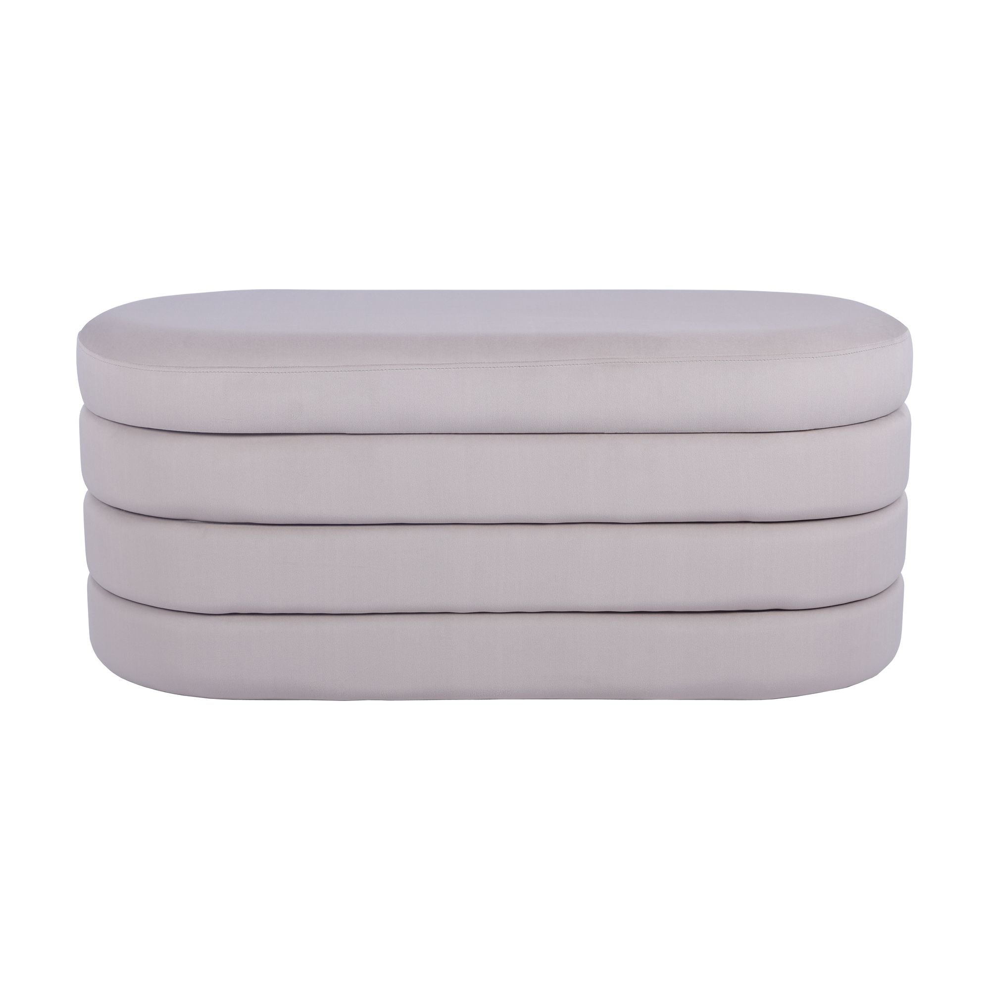 Taupe Velvet Storage Ottoman Bench with 37-Inch Compartment, view 6