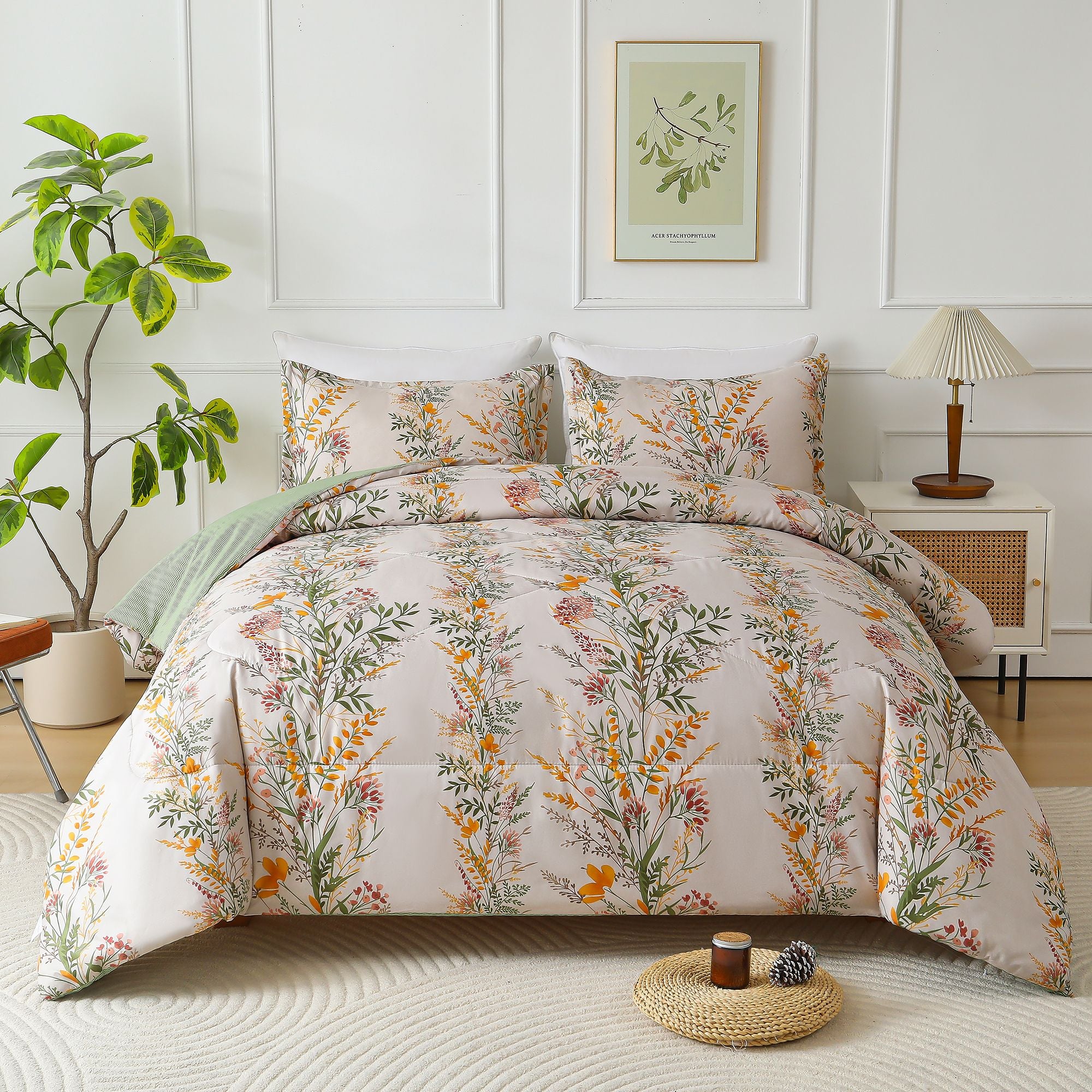 Twin Comforter Set with Pillowcase — Floral Print, 2 Pieces, view 2