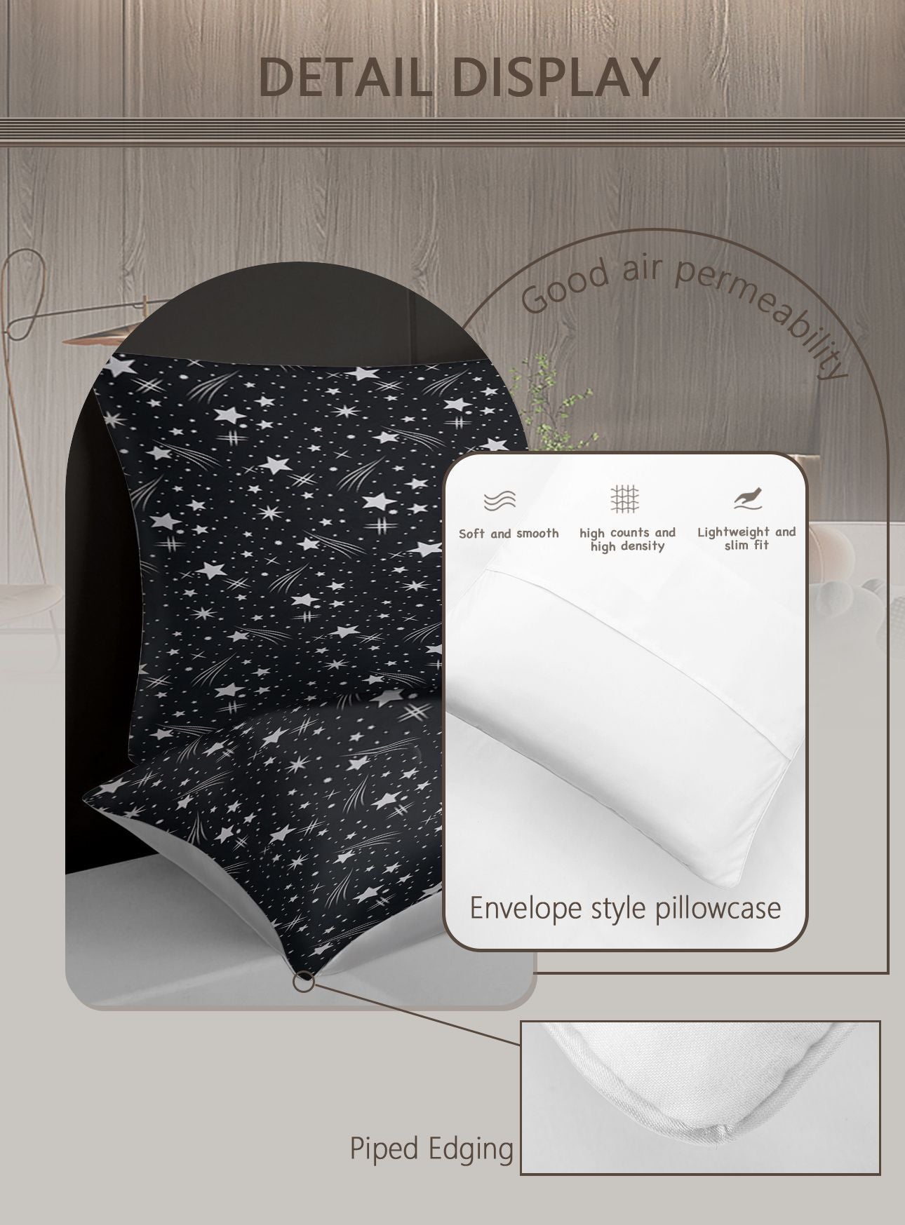 Black Starry Sky Duvet Cover Set - Galaxy & Meteor Print, 3pc Microfiber, view 4