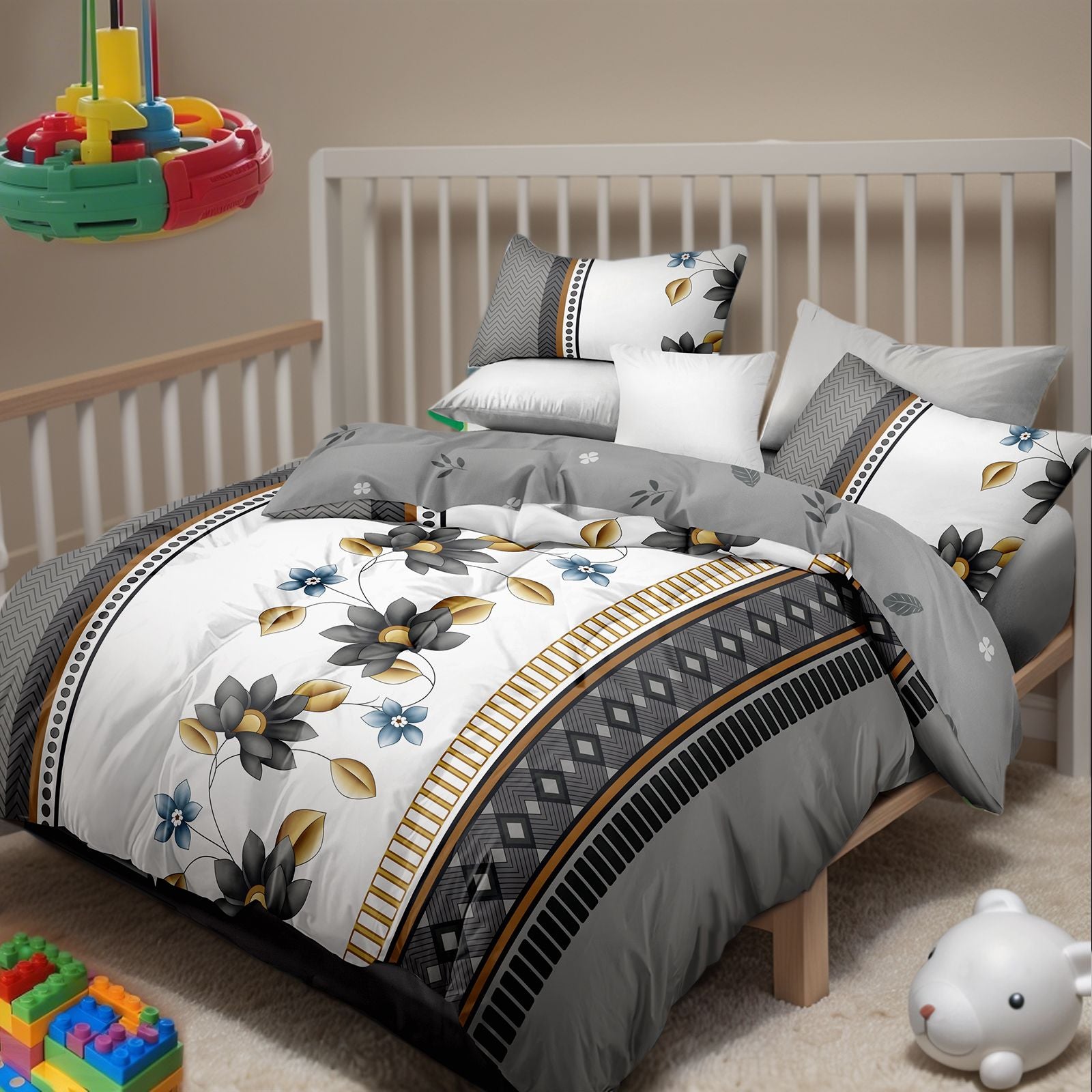 4 Piece Microfiber Comforter Set — Floral Duvet Cover, Sheet & Shams, view 8