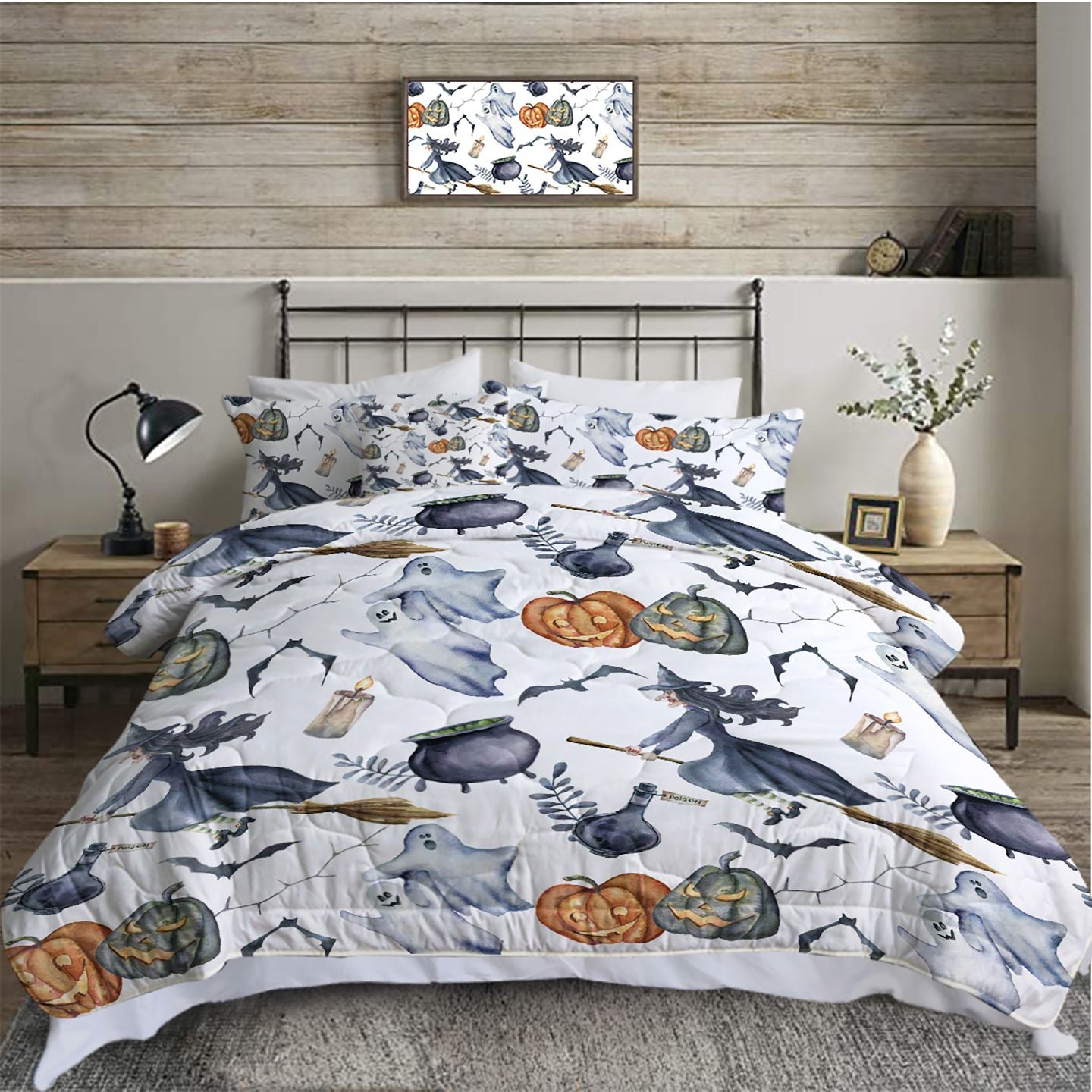 Halloween Witch & Ghost 8-Piece Bed-in-a-Bag Comforter Set, view 5