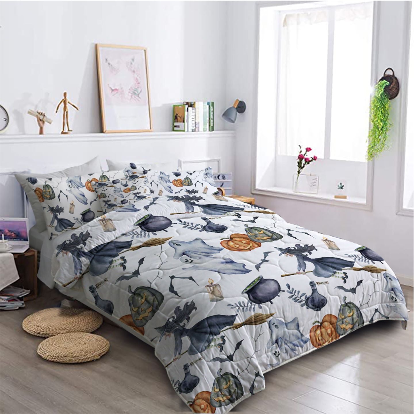 Halloween Witch & Ghost 8-Piece Bed-in-a-Bag Comforter Set, view 6