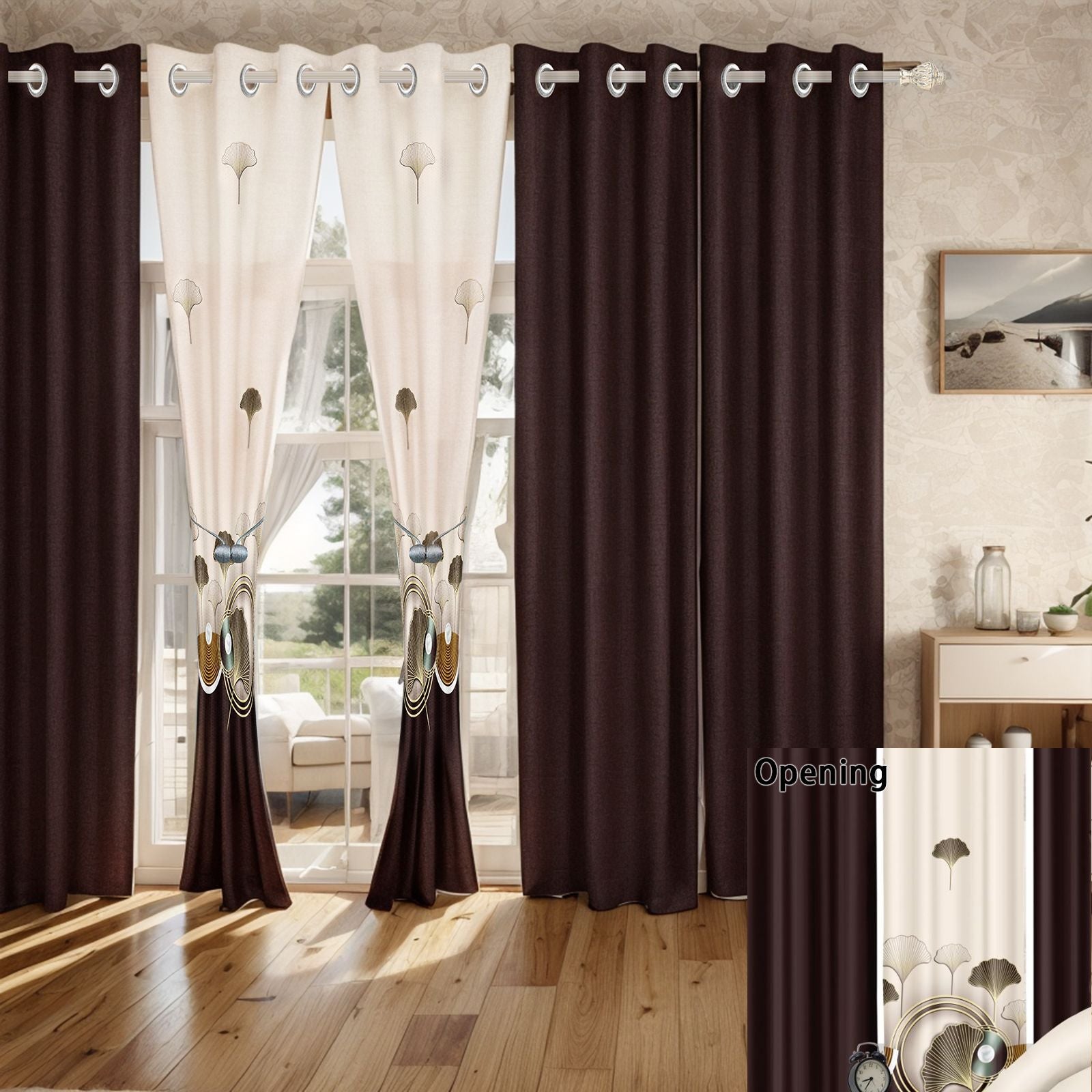 9 Piece Bedding Set with Curtains - Bedspread, Pillowcases & Panels, view 4