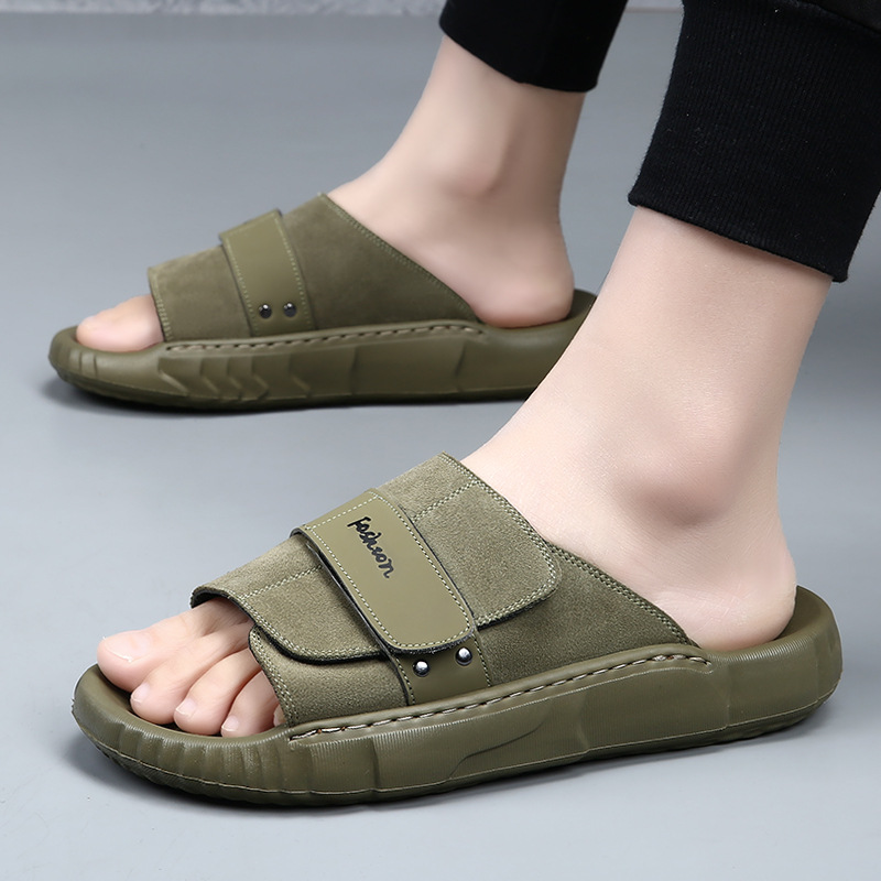 Adjustable Strap Slide Sandals With Thick Cushioned Sole - UNISEX, view 4