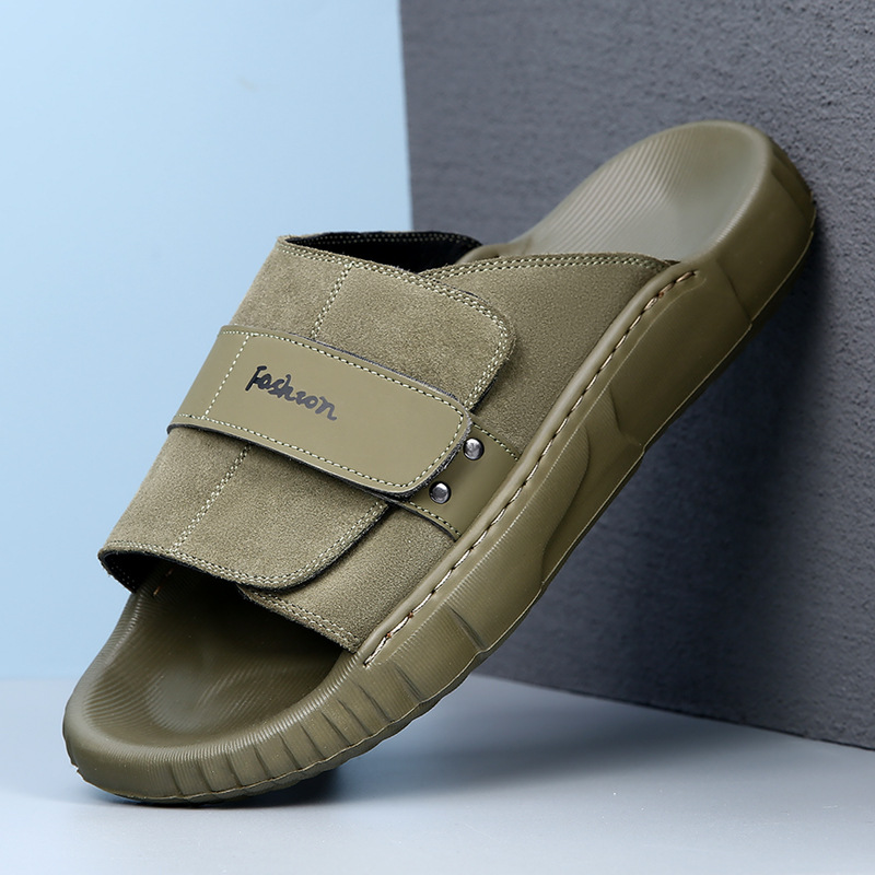 Adjustable Strap Slide Sandals With Thick Cushioned Sole - UNISEX