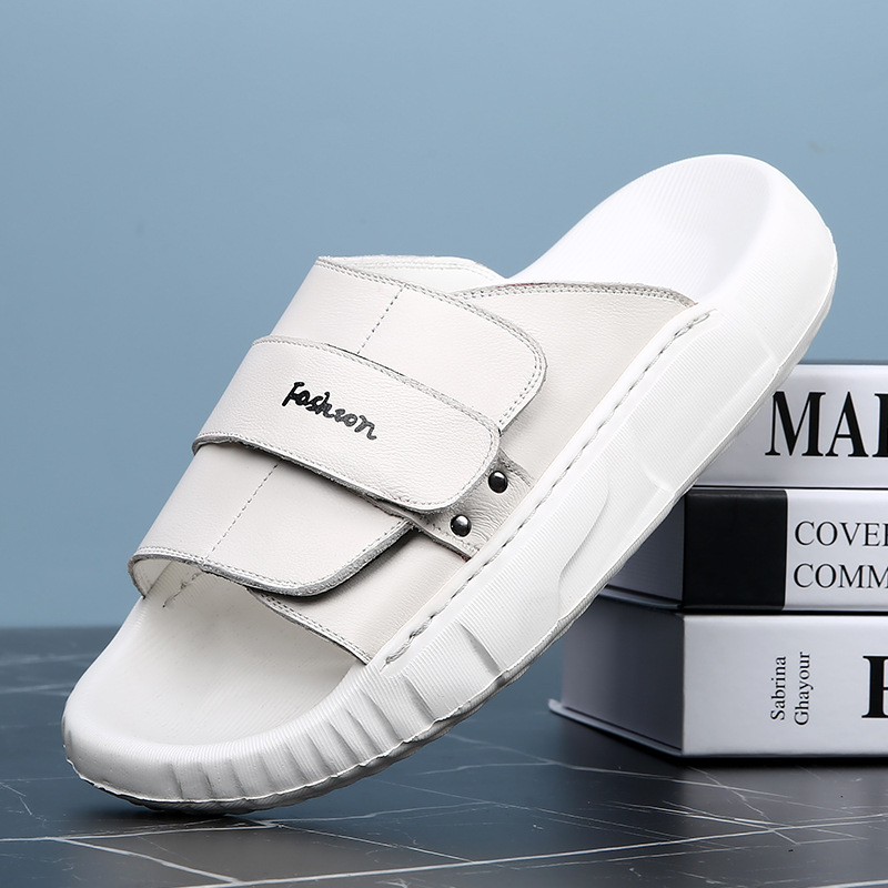 Adjustable Strap Slide Sandals With Thick Cushioned Sole - UNISEX, view 7