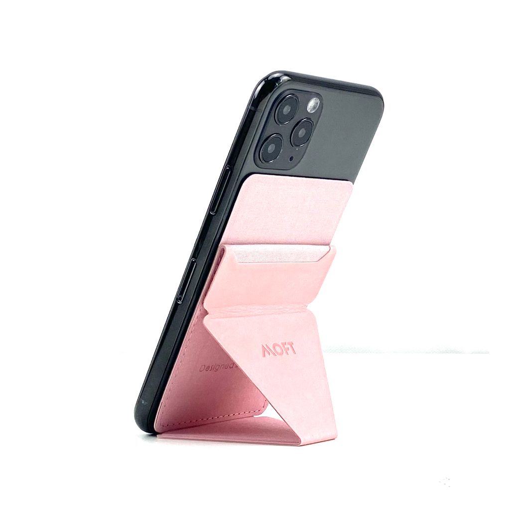 Invisible Phone Stand with Card Holder — Stick-On Folding Kickstand