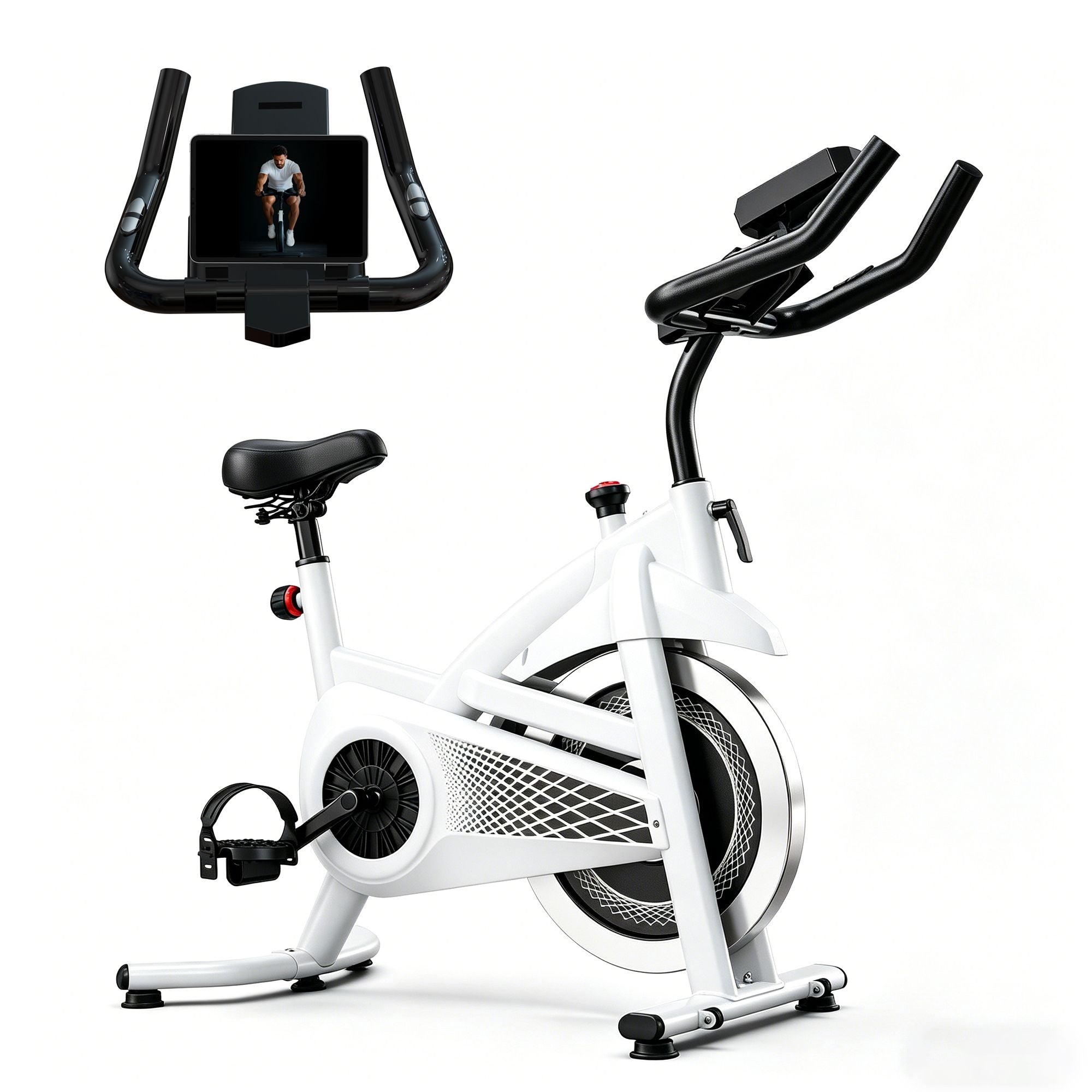 Indoor Exercise Bike — Stationary Cycling Bike, Adjustable Seat & Handlebar