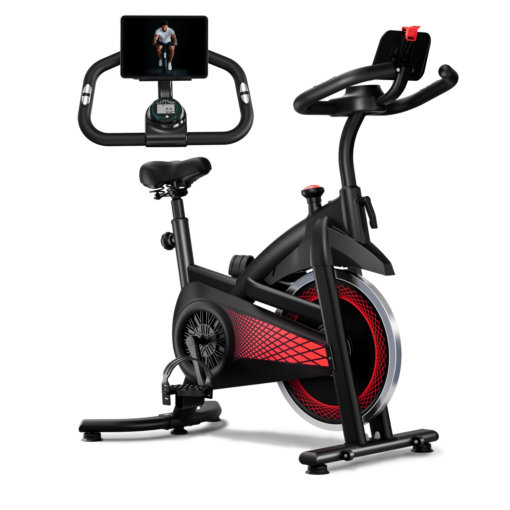 Indoor Exercise Bike — Stationary Cycling Bike, Adjustable Seat & Handlebar, view 2