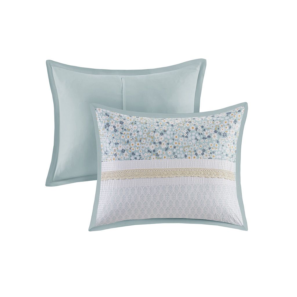 A Fully Styled Aqua Bed in One Box — 5-Piece Seersucker Comforter Set, view 6