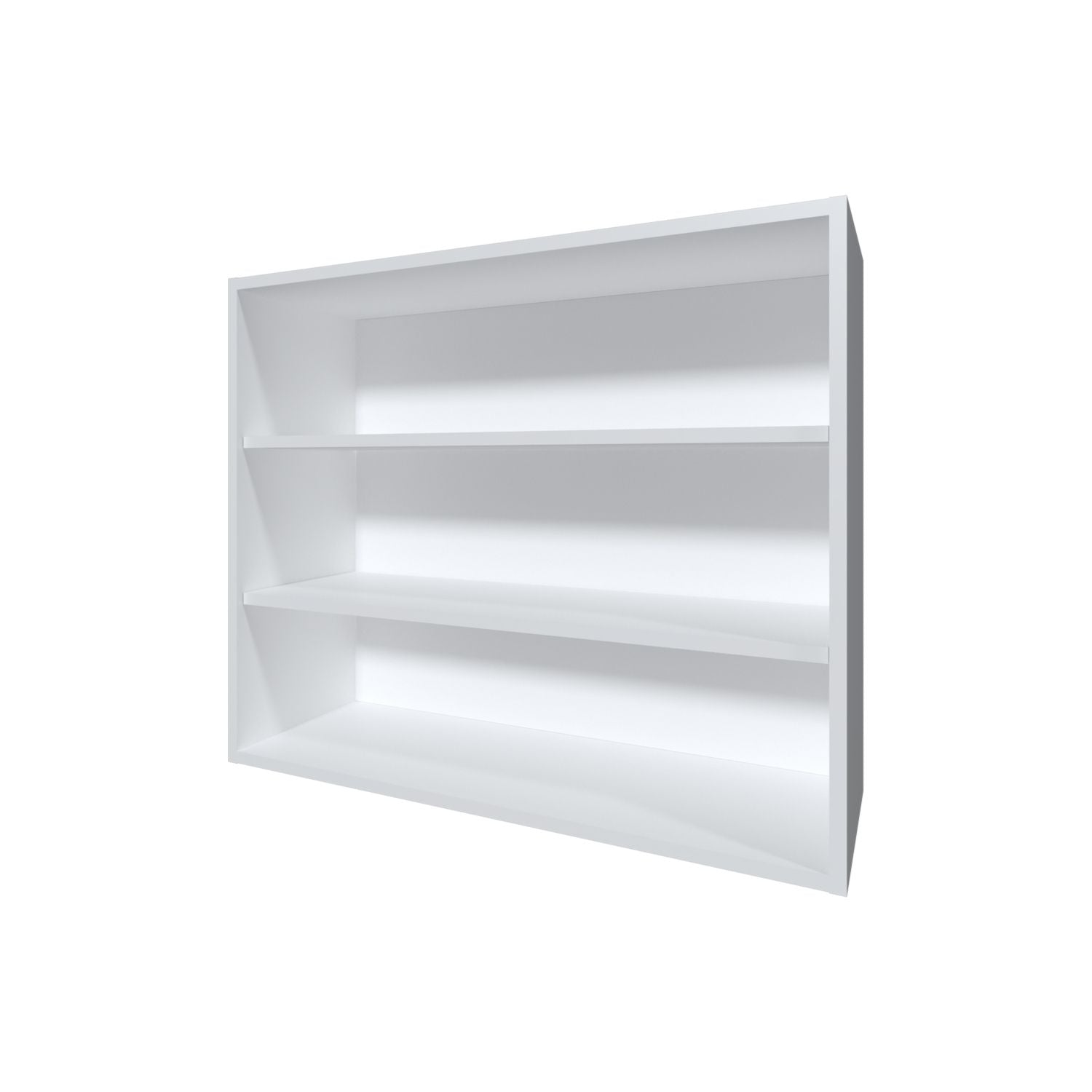 White Wall-Mounted Kitchen Cabinet — 3-Shelf Open Melamine Storage, view 2