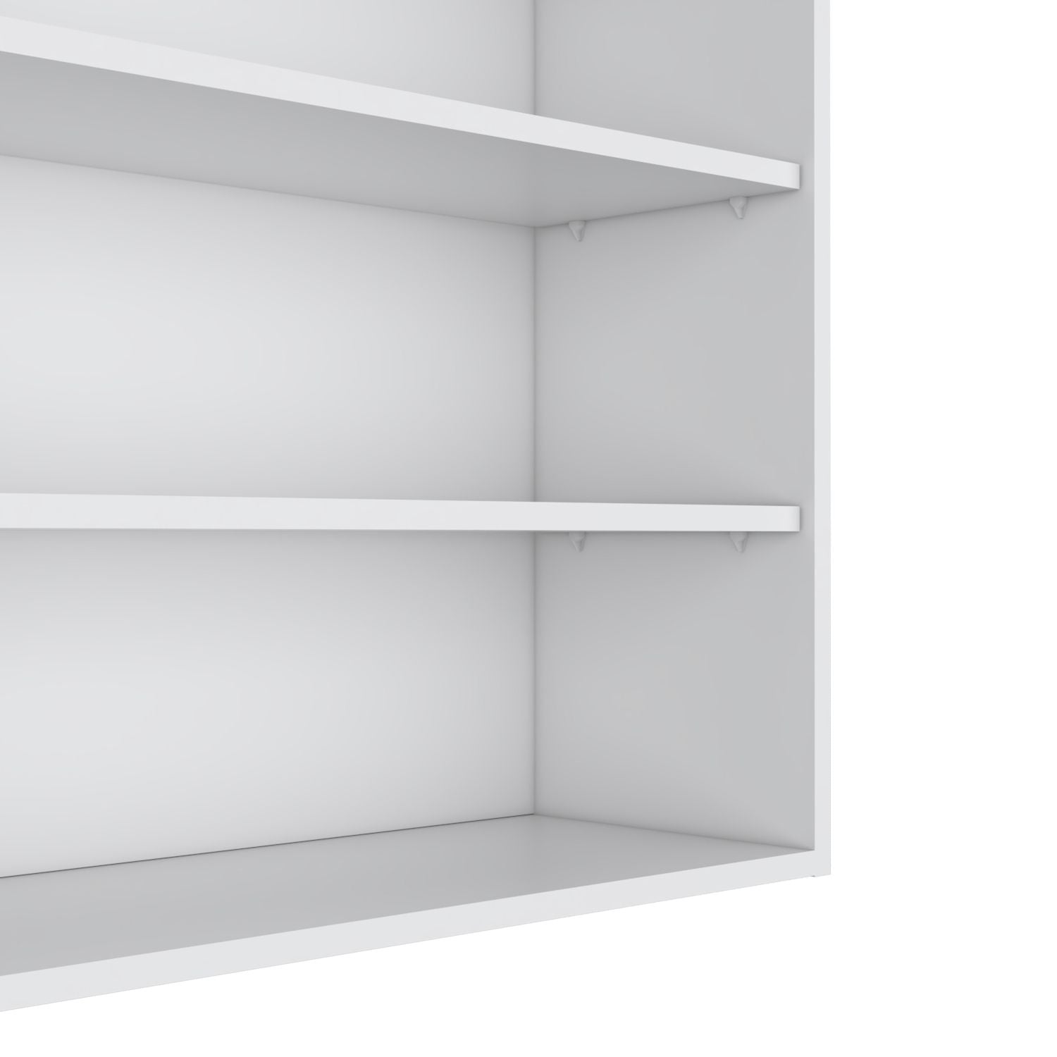 White Wall-Mounted Kitchen Cabinet — 3-Shelf Open Melamine Storage, view 7