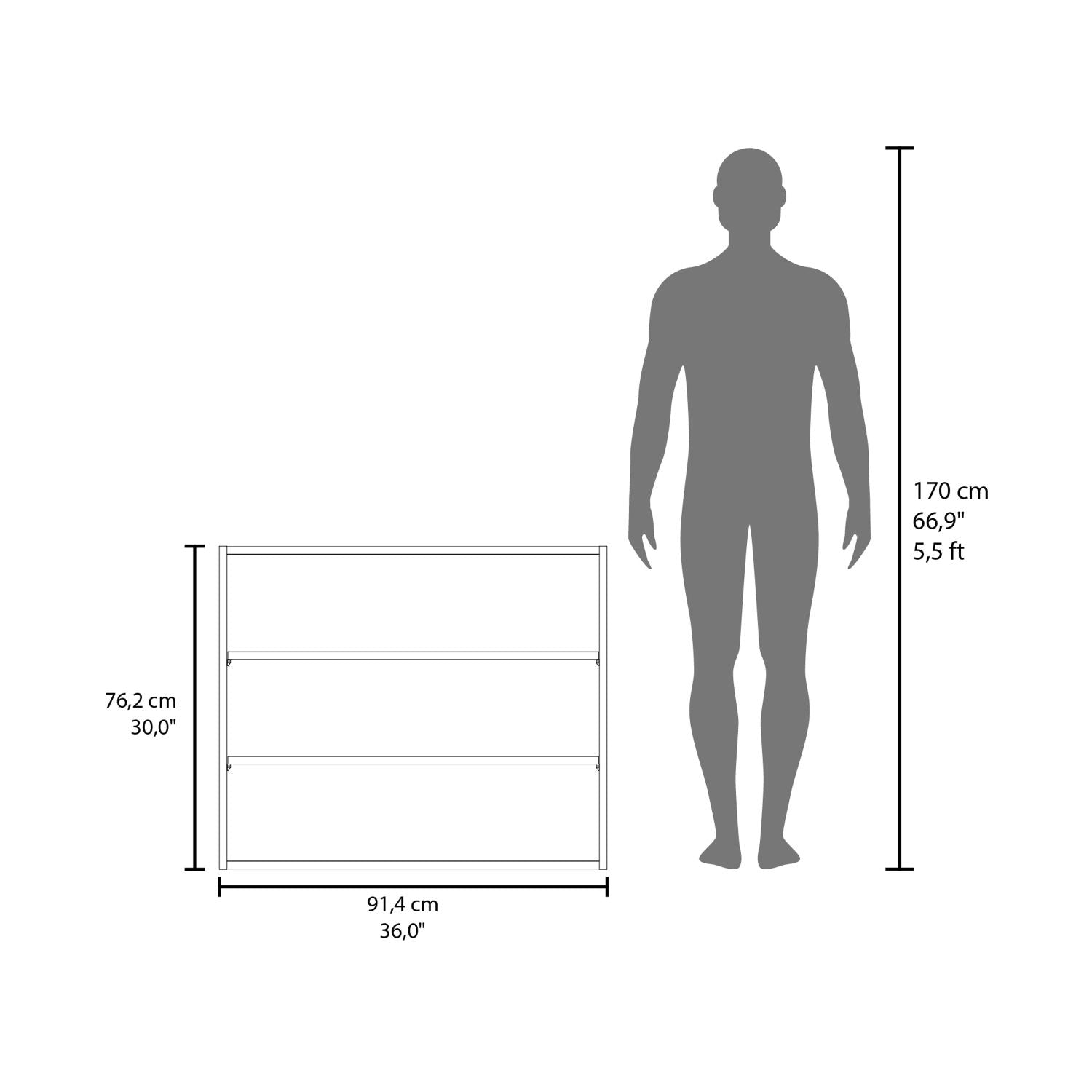 White Wall-Mounted Kitchen Cabinet — 3-Shelf Open Melamine Storage, view 8