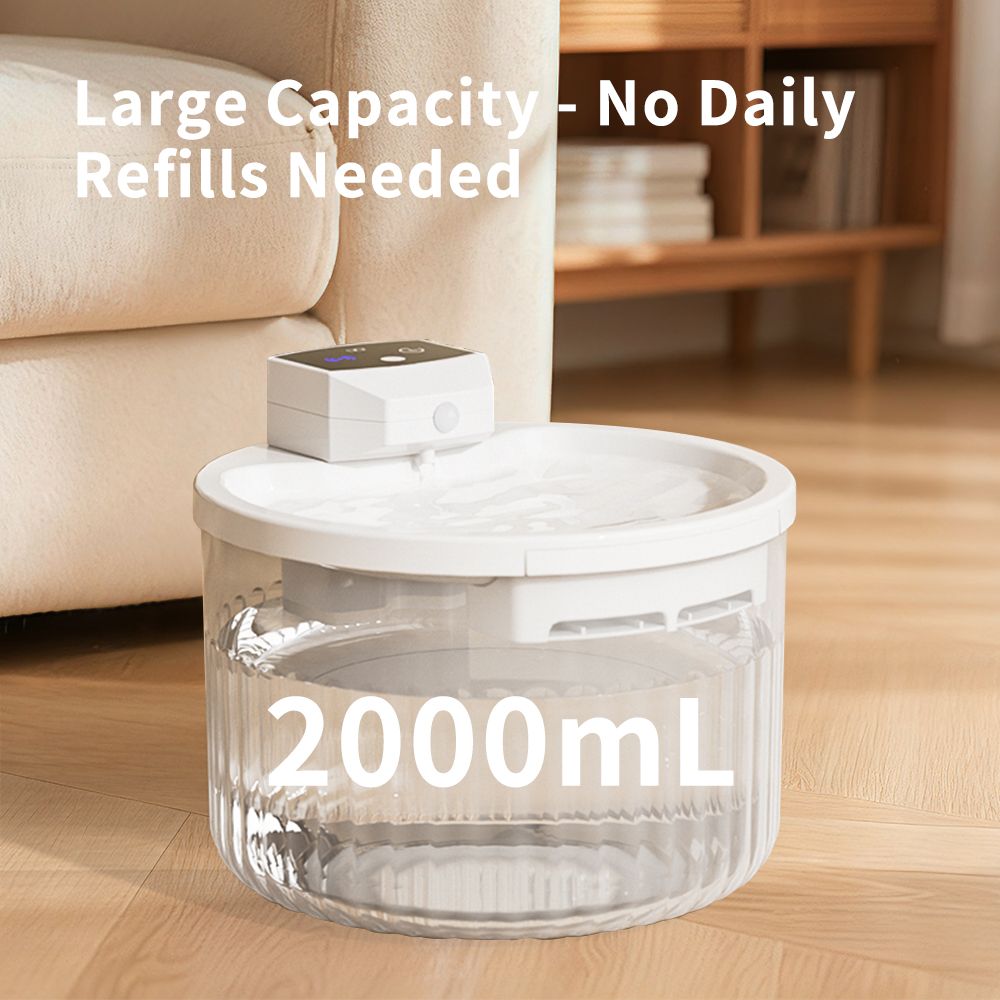 Automatic Pet Water Fountain, 2000mL Large Capacity, Ultra-Quiet Pump, view 3
