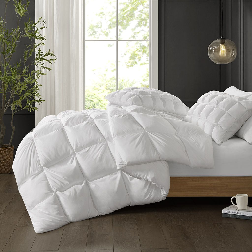 3D Puff Quilted Winter Comforter — Full/Queen 90" x 90", White