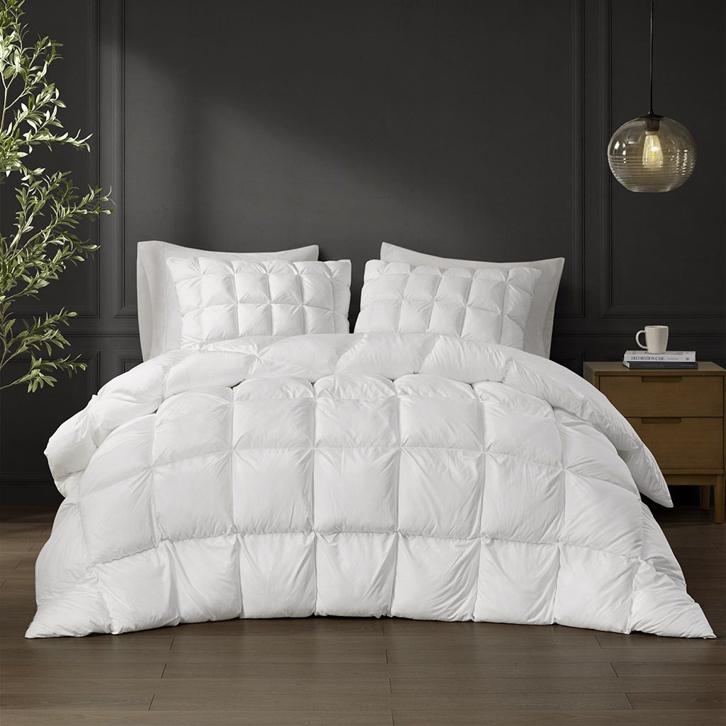 3D Puff Quilted Winter Comforter — Full/Queen 90" x 90", White, view 4
