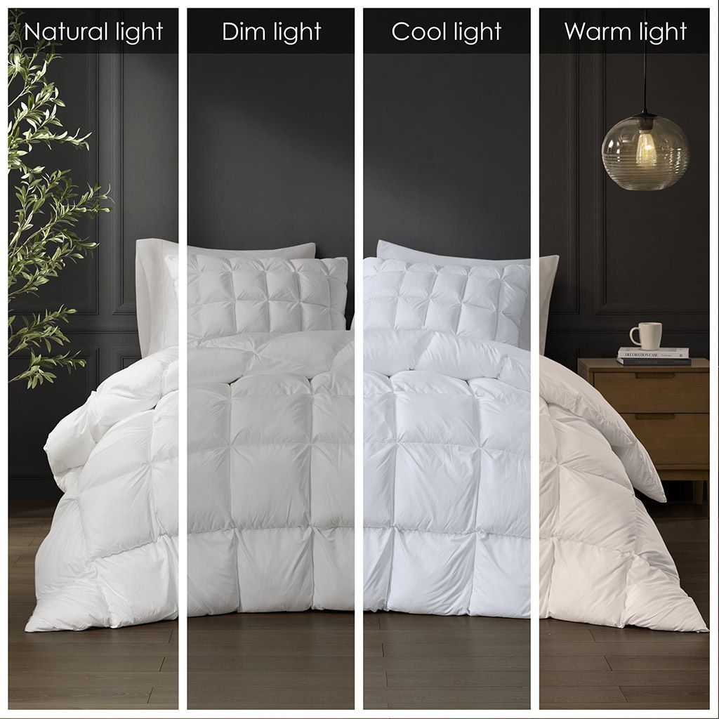 3D Puff Quilted Winter Comforter — Full/Queen 90" x 90", White, view 7