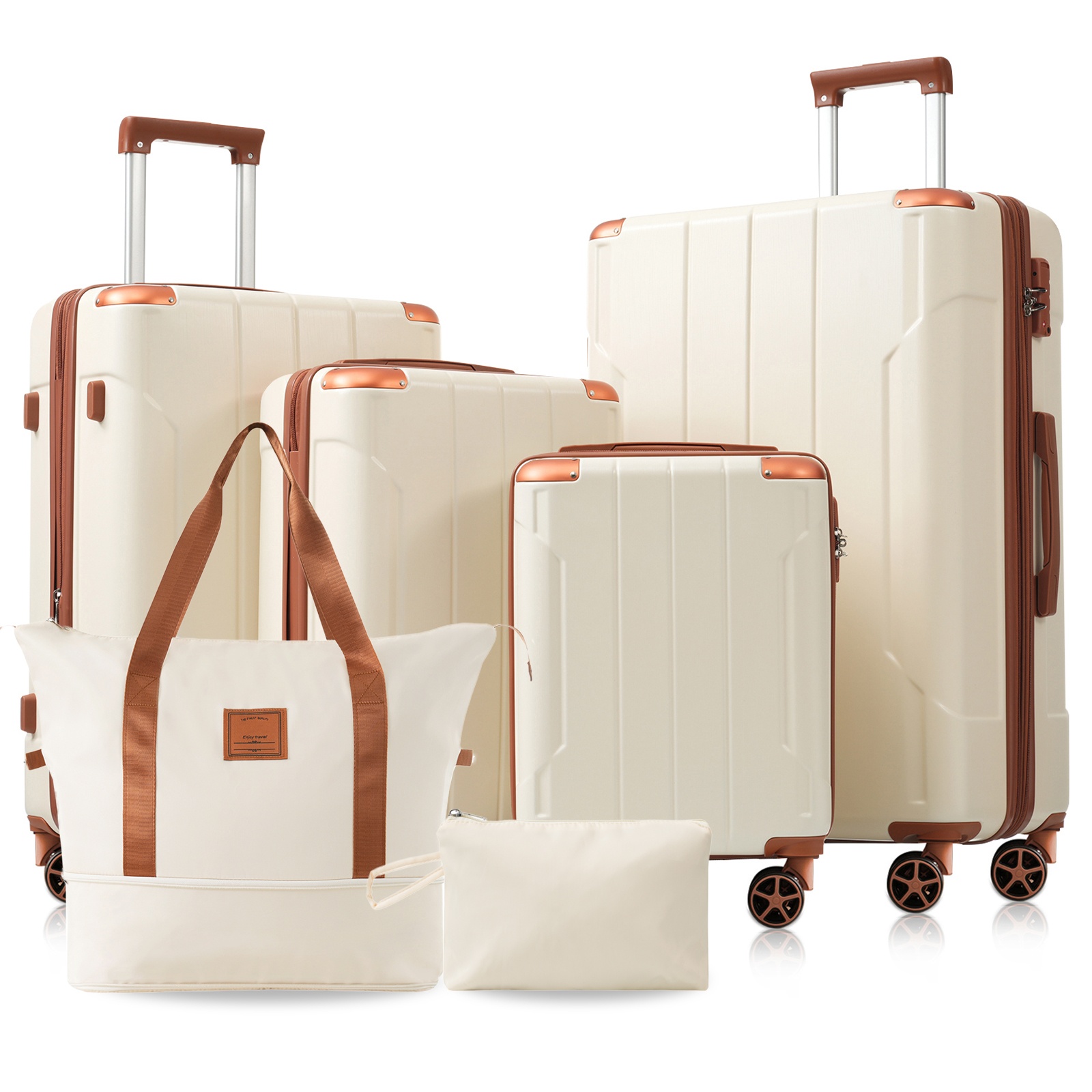 6-Piece Hardshell Luggage Set with Spinner Wheels & TSA Lock