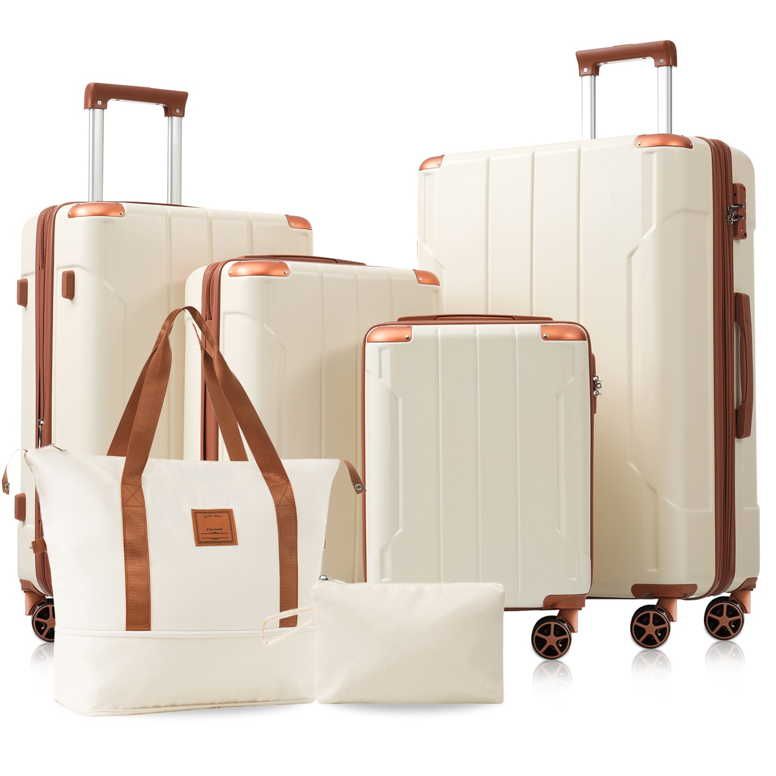 6-Piece Hardshell Luggage Set with Spinner Wheels & TSA Lock, view 6