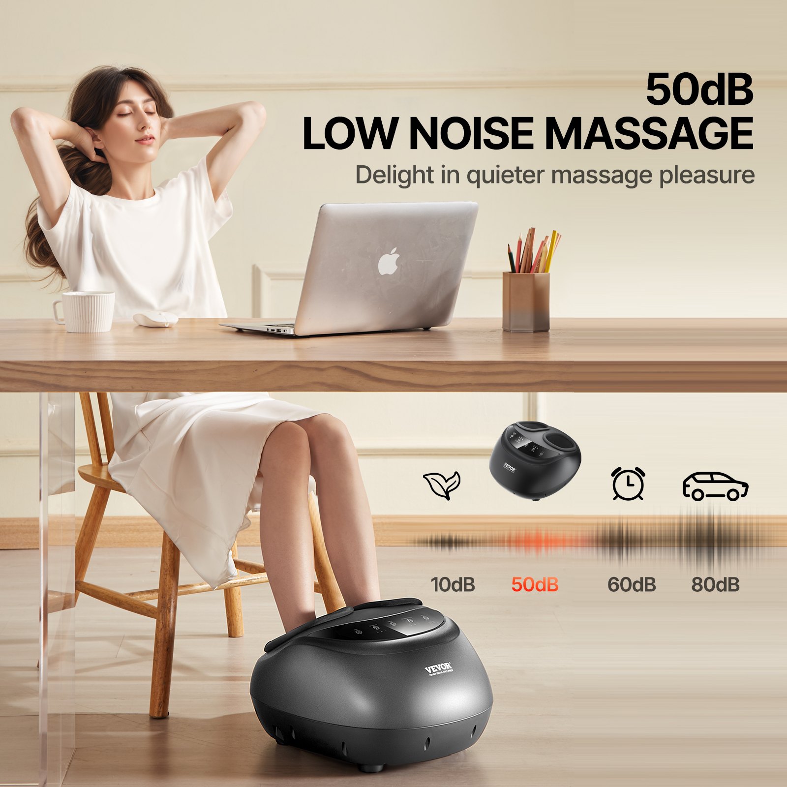 Quiet Shiatsu Foot Massager — Heat, Air Compression - Up to Size 12 Men, view 2