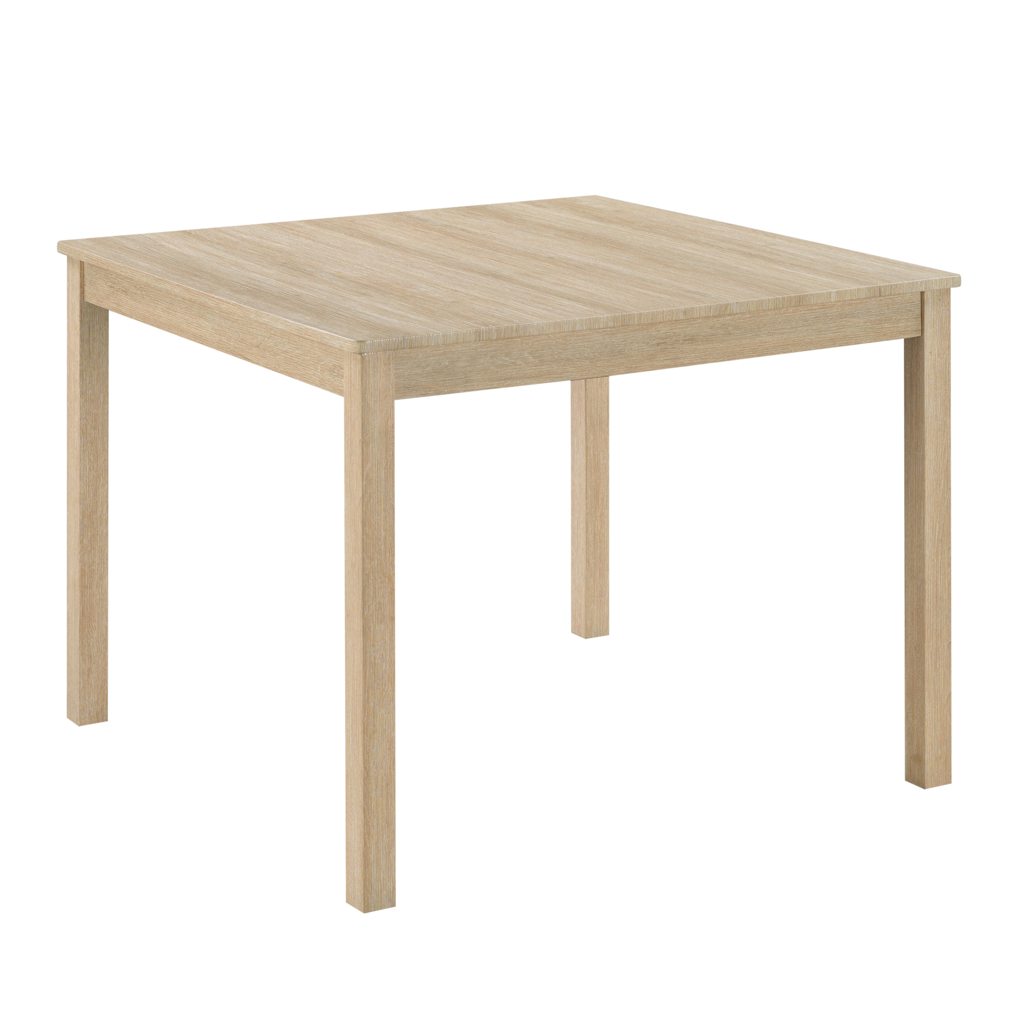 39" Square Dining Set for 4 — Light Oak Table + 4 Linen Chairs - 5 Pcs, view 2