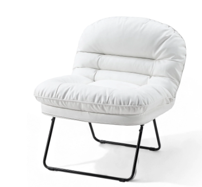 Fold-Flat Pillow Lounge Chair With Steel Sled Legs, view 2