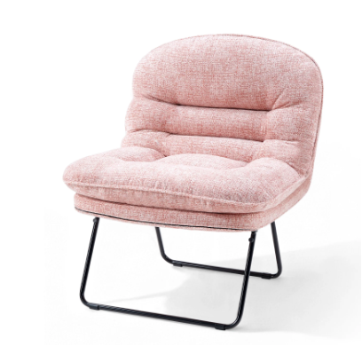 Fold-Flat Pillow Lounge Chair With Steel Sled Legs, view 3