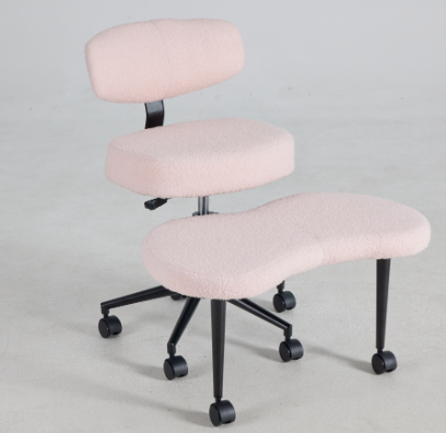 Two-Tier Cross-Legged Meditation Chair — Shin Platform, Backrest, Castors