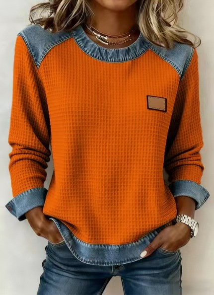 Women's 3D Digital Print Loose-Fit Long Sleeve Tee – Soft Terry Cloth