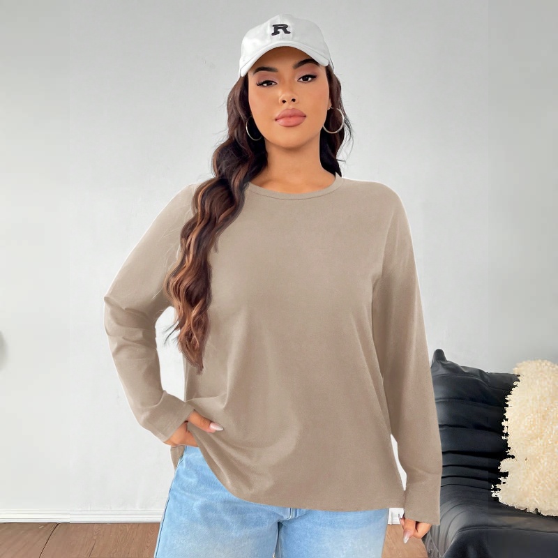 Women's Oversized Long Sleeve Tee — Curved Hem, Sizes S to 3XL, view 5